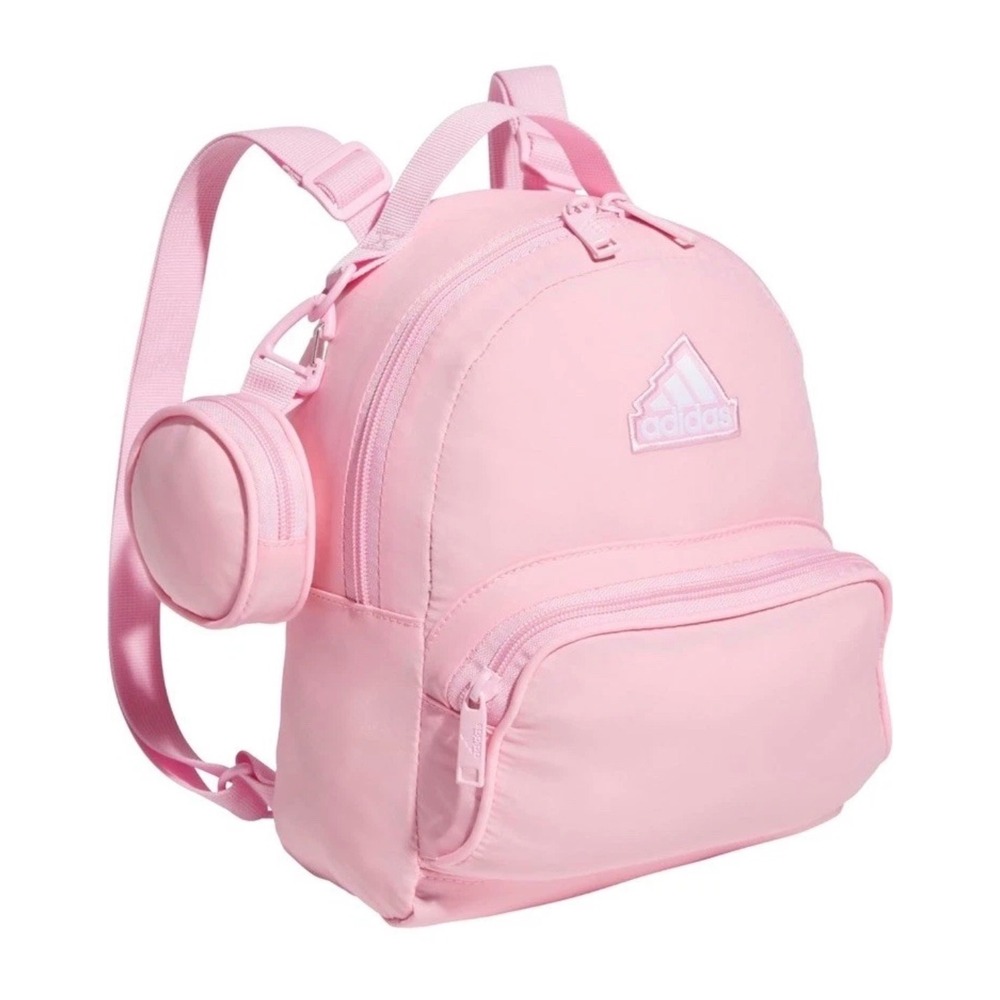 Adidas Mini Backpack True Pink 5L Small Daypack with Detachable Pouch Pockets